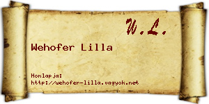 Wehofer Lilla névjegykártya