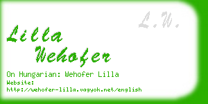 lilla wehofer business card